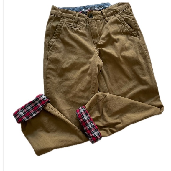 Women’s Eddie Bauer Legend Wash Flannel-Lined Khaki Chinos Size 2 - Picture 2 of 15